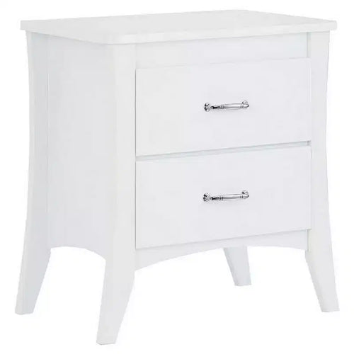 2-Drawer Wood Nightstand, White