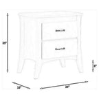 2-Drawer Wood Nightstand, White