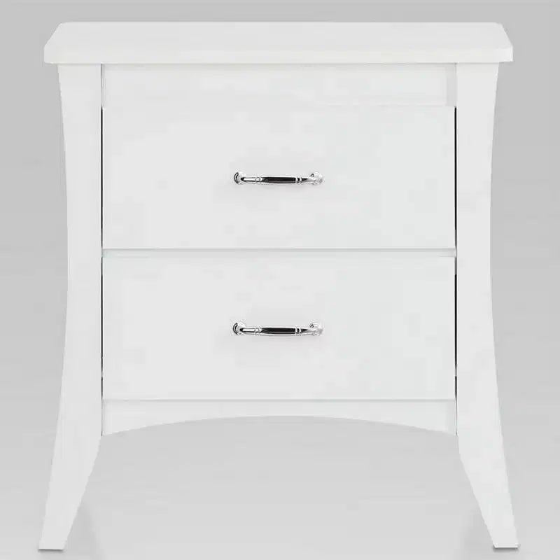2-Drawer Wood Nightstand, White