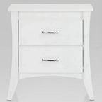 2-Drawer Wood Nightstand, White