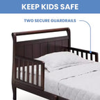 Wood Sleigh Toddler Bed with Bedrails