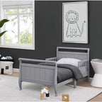Wood Sleigh Toddler Bed with Bedrails