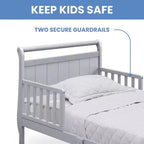 Wood Sleigh Toddler Bed with Bedrails