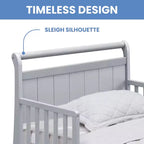 Wood Sleigh Toddler Bed with Bedrails