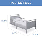 Wood Sleigh Toddler Bed with Bedrails