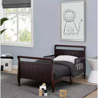 Wood Sleigh Toddler Bed with Bedrails