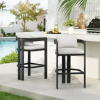 Modern Aluminum Outdoor Bar Stools with Cushion