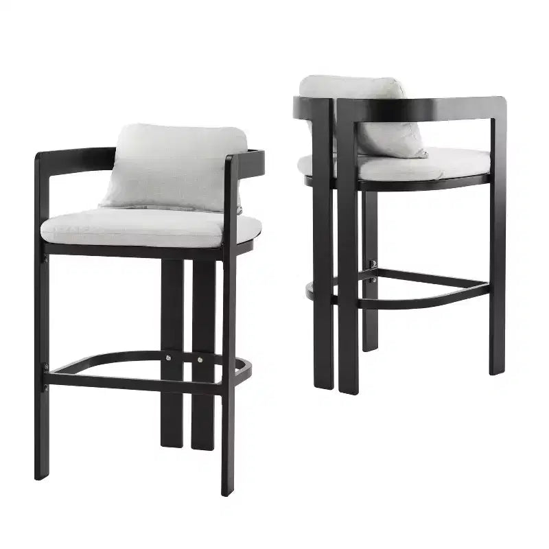 Modern Aluminum Outdoor Bar Stools with Cushion