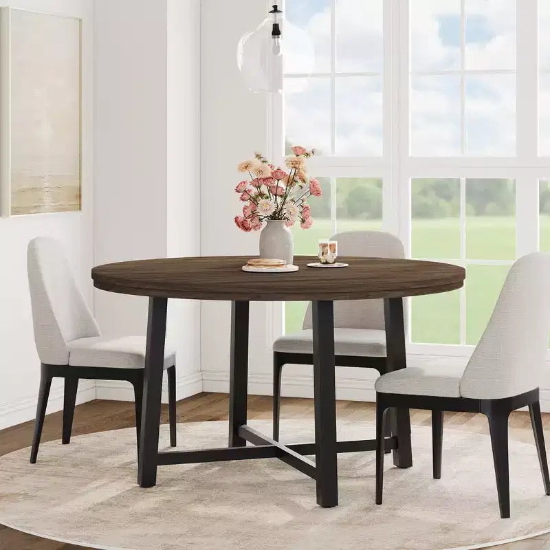 Mdf, Iron J2 Industrial Style Metal Round Dining Table