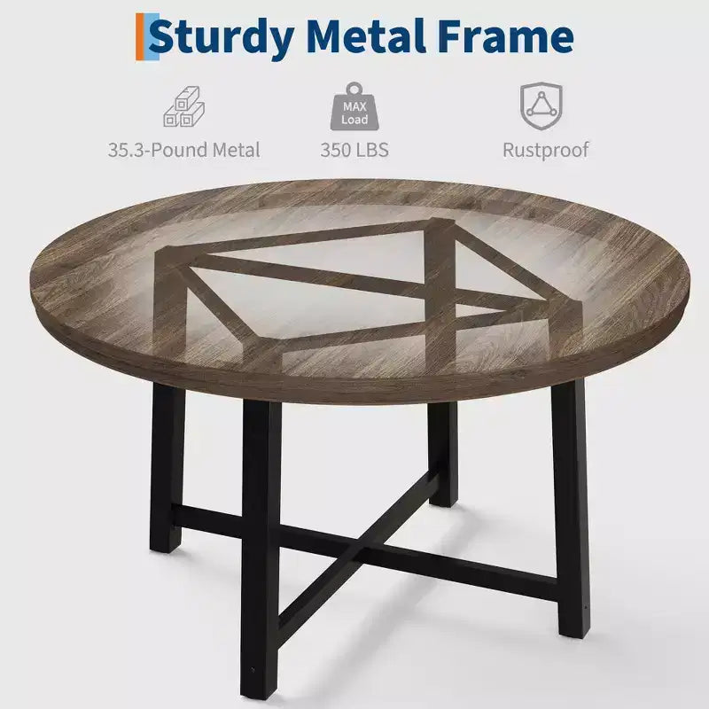 Industrial Style Round Dining Table