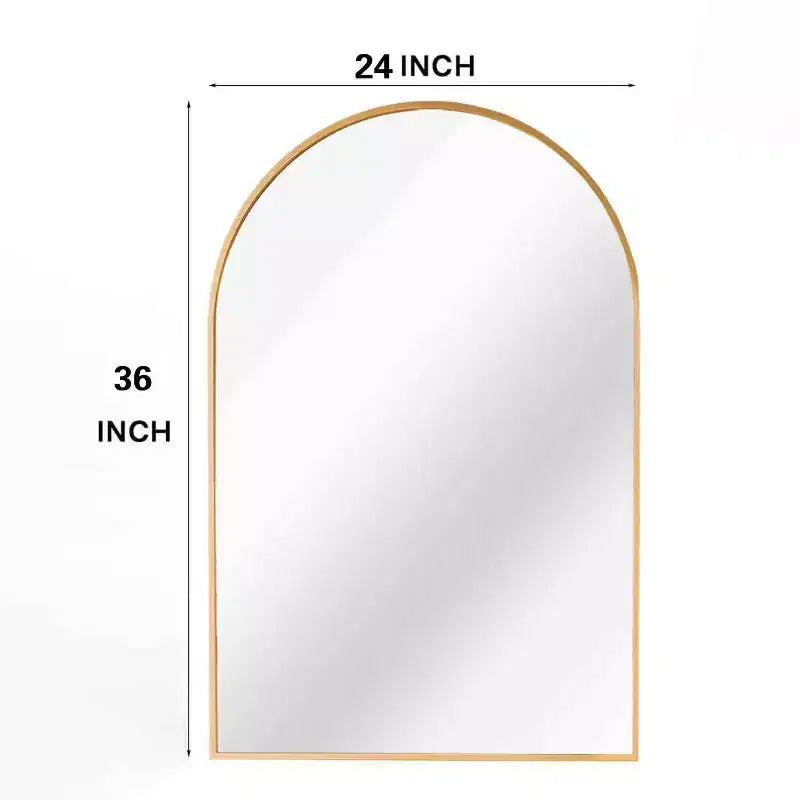 24 x 36 Arched Wall Mirror with Aluminum Alloy Frame