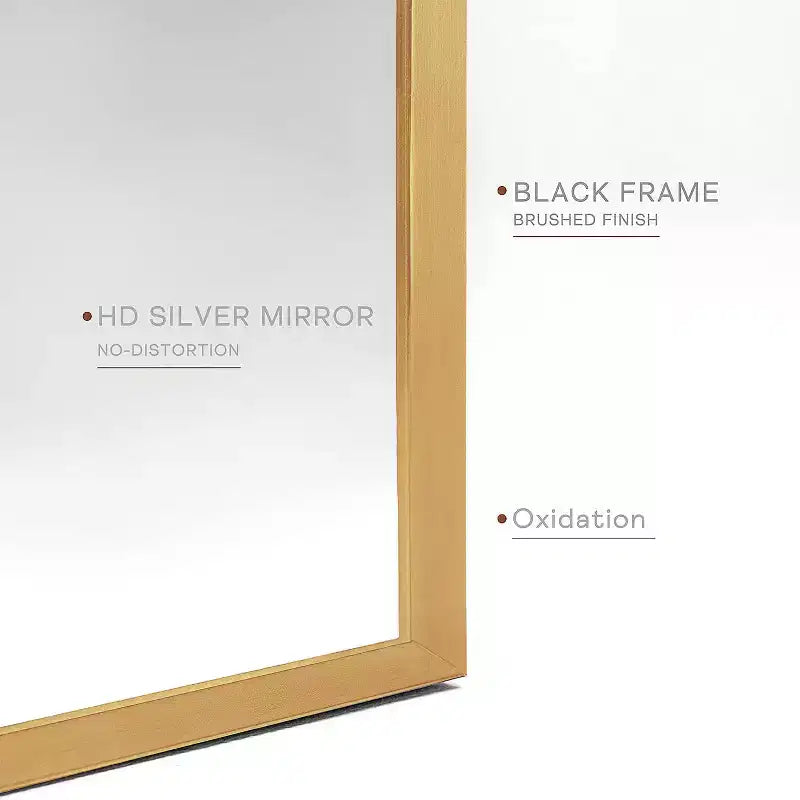 24 x 36 Arched Wall Mirror with Aluminum Alloy Frame