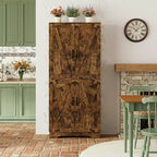 Ora Maison 71 Tall Kitchen Pantry Cabinet, Freestanding Wooden Cupboard with Bottle Storage, Adjustable Shelves & 6 Door Racks, Rustic Brown