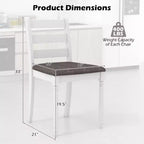 Wooden Dining Chair Set of 2 with Padded Cushion and High Back