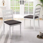 Wooden Dining Chair Set of 2 with Padded Cushion and High Back