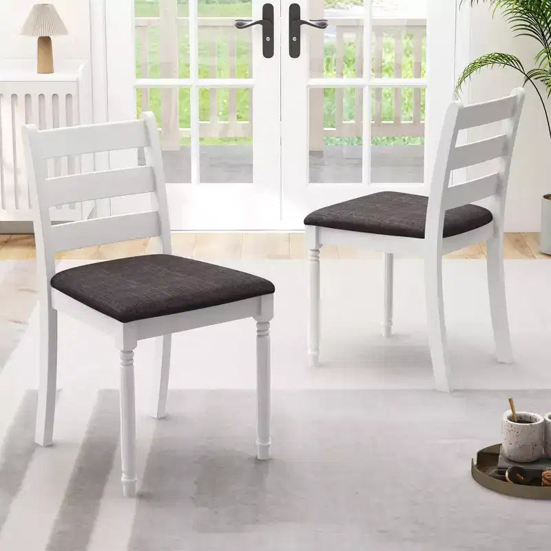 Wooden Dining Chair Set of 2 with Padded Cushion and High Back