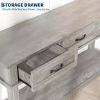 Console Table with 3 Drawers and Open Shelves, 54-Inch Farmhouse Entryway Table