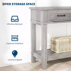 Console Table with 3 Drawers and Open Shelves, 54-Inch Farmhouse Entryway Table