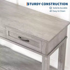 Console Table with 3 Drawers and Open Shelves, 54-Inch Farmhouse Entryway Table