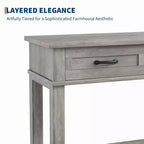 Console Table with 3 Drawers and Open Shelves, 54-Inch Farmhouse Entryway Table