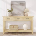 Console Table with 3 Drawers and Open Shelves, 54-Inch Farmhouse Entryway Table