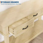 Console Table with 3 Drawers and Open Shelves, 54-Inch Farmhouse Entryway Table