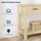 Console Table with 3 Drawers and Open Shelves, 54-Inch Farmhouse Entryway Table