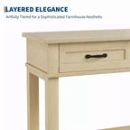 Console Table with 3 Drawers and Open Shelves, 54-Inch Farmhouse Entryway Table