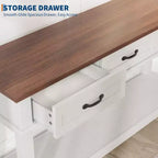 Console Table with 3 Drawers and Open Shelves, 54-Inch Farmhouse Entryway Table