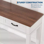 Console Table with 3 Drawers and Open Shelves, 54-Inch Farmhouse Entryway Table