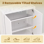 Freestanding Shoe Storage Cabinet with Open Shelf and 2-Door Cabinet