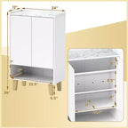Freestanding Shoe Storage Cabinet with Open Shelf and 2-Door Cabinet