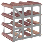 Countertop Wine Rack Bottle Holder with Solid Wood and Metal Frame