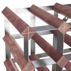 Countertop Wine Rack Bottle Holder with Solid Wood and Metal Frame