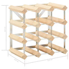 Countertop Wine Rack Bottle Holder with Solid Wood and Metal Frame