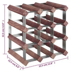 Countertop Wine Rack Bottle Holder with Solid Wood and Metal Frame