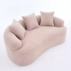 65-Inch Curved Loveseat Sofa with 3 Pillows, Chenille Upholstery, No Assembly Required