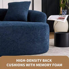 65-Inch Curved Loveseat Sofa with 3 Pillows, Chenille Upholstery, No Assembly Required