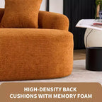 65-Inch Curved Loveseat Sofa with 3 Pillows, Chenille Upholstery, No Assembly Required