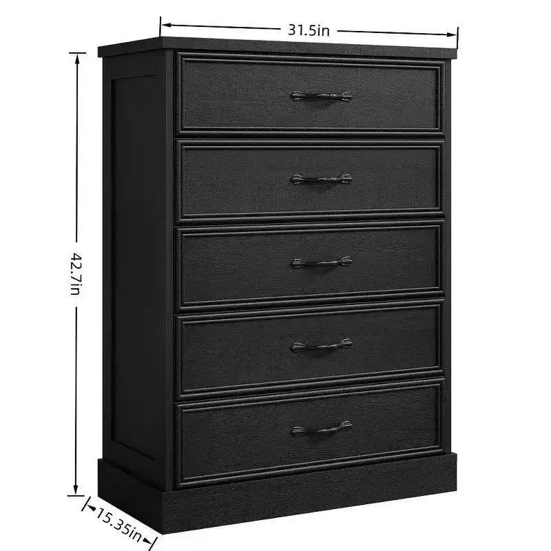 5-Drawer Chest Dresser, 42.7" Tall Storage Cabinet for Bedroom, Living Room and Nursery