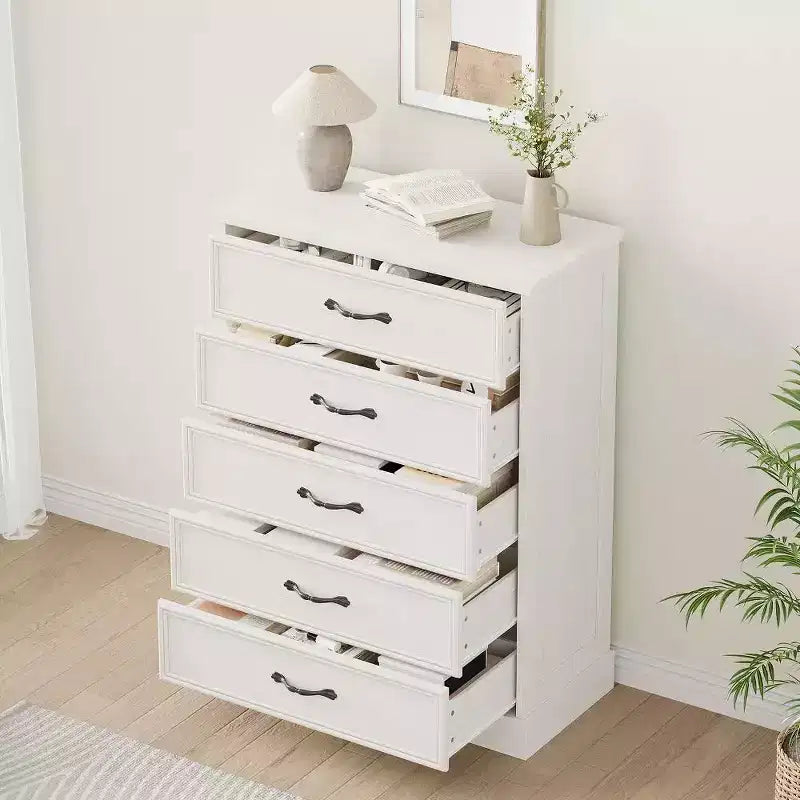 5-Drawer Chest Dresser, 42.7" Tall Storage Cabinet for Bedroom, Living Room and Nursery