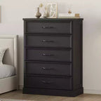 Farmhouse 5-Drawer Dresser, 42.7 Tall Chest with Sturdy Base for Bedroom, Living Room and Nursery