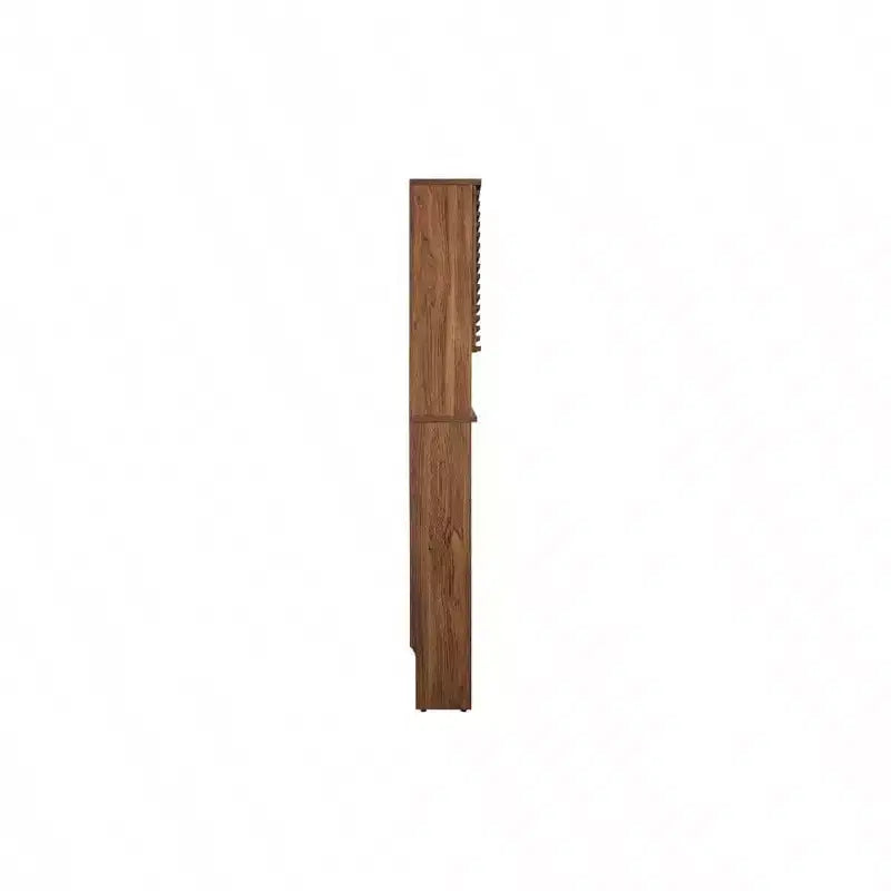 Over-the-Toilet Storage Cabinet with Open Shelf and Slatted Doors