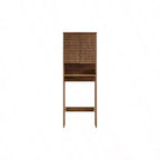 Over-the-Toilet Storage Cabinet with Open Shelf and Slatted Doors