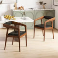 Set of 2 Accent Chairs with PU Leather Upholstery and Armrests