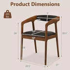 Set of 2 Accent Chairs with PU Leather Upholstery and Armrests