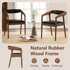 Set of 2 Accent Chairs with PU Leather Upholstery and Armrests