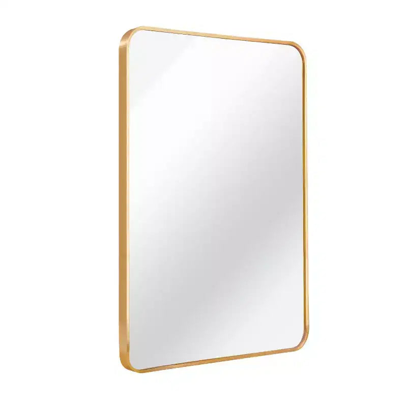 24x36 Inch Rectangle Wall Mirror with Brushed Aluminum Frame and Shatterproof Film