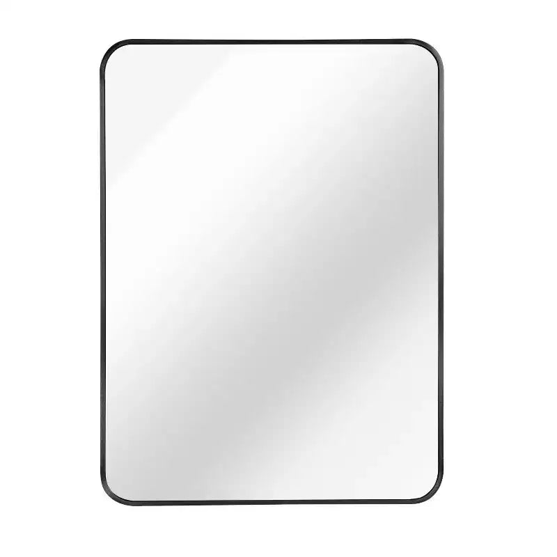 24x36 Inch Rectangle Wall Mirror with Brushed Aluminum Frame and Shatterproof Film