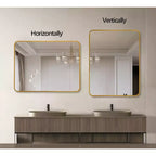 24x36 Inch Rectangle Wall Mirror with Brushed Aluminum Frame and Shatterproof Film